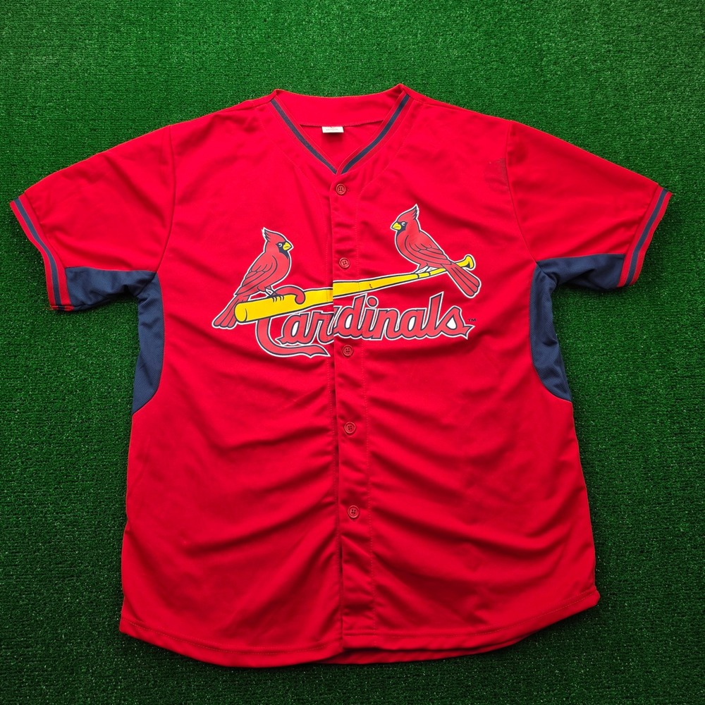 St Louis Cardinals MLB Baseball Button Up Jersey Mens XL Red #13 Carpenter